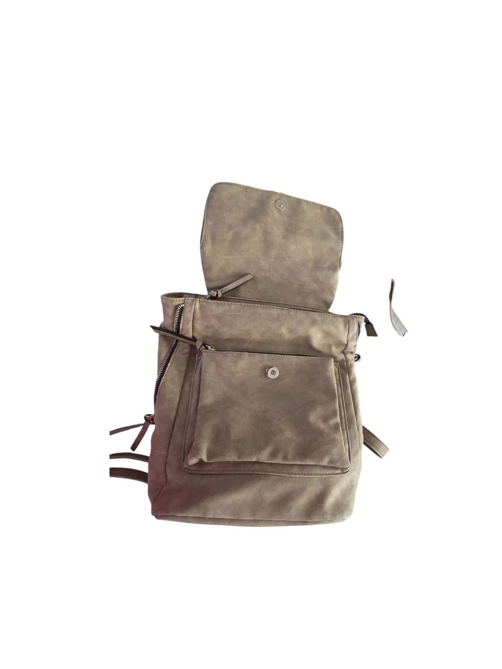 None taupe backpack